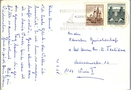 23525 - Kärnten - Pörtschach am Wörthersee , Gästehaus Ria , E. M. Werding - gelaufen 1968