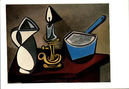 23537 - Künstlerkarte - Picasso , chandelier , pot et casserole emaillee - gelaufen 1982