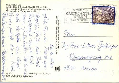 23562 - Oberösterreich - Bad Schallerbach , Rheumaheilbad - gelaufen 1990