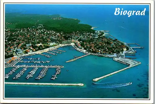 23579 - Kroatien - Biograd , Hafen , Bucht - gelaufen 1990