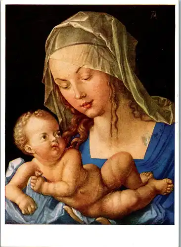 23629 - Künstlerkarte - Albrecht Dürer , Maria mit dem Kinde - gelaufen 1960
