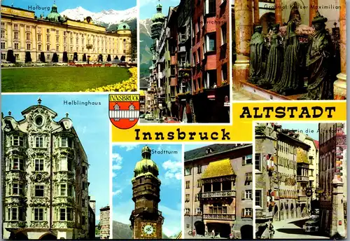 23634 - Tirol - Innsbruck , Hofburg , Helbinghaus , Stadtturm , Altstadt - gelaufen