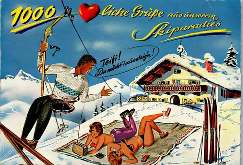 23670 - Humor - Ski Motiv - gelaufen 1970