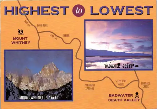 23747 - USA - Death Valley , Badwater , Mount Whitney - gelaufen 1997