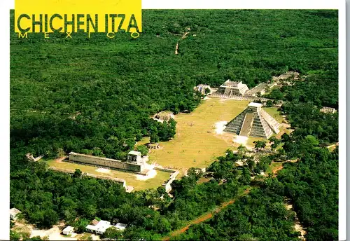 23754 - Mexico  - Chichen Itza , Kukulcan Pyramid , Ball Court and Temple - gelaufen 1996