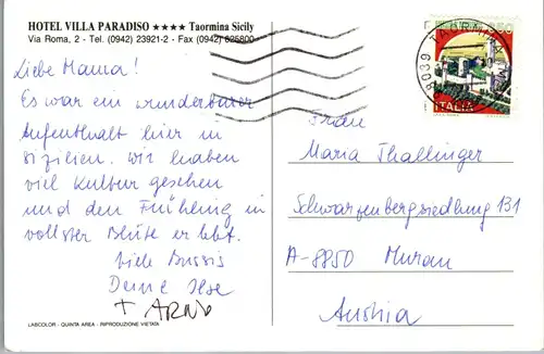 23766 - Italien - Taormina , Hotel Villa Paradiso - gelaufen