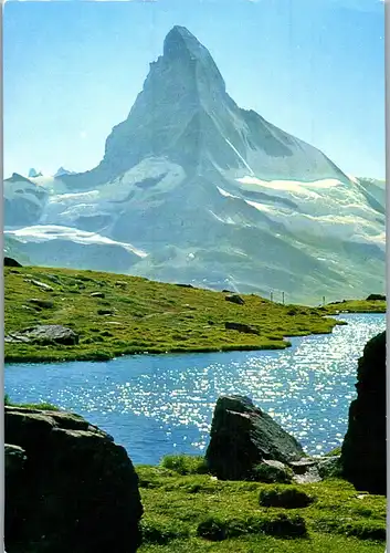 23767 - Schweiz - Zermatt , Stellisee mit Materhorn - gelaufen 1995