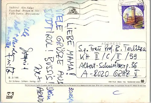 23782 - Italien - Bressanone , Brixen , Eisacktal , Valle Isarco - gelaufen 1992