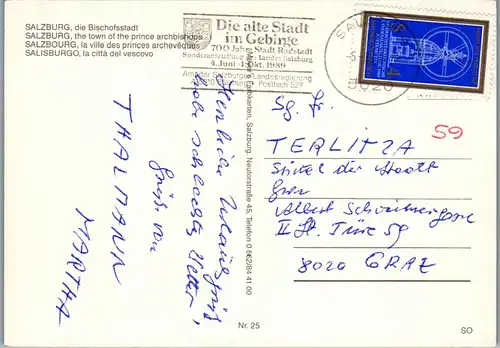 23823 - Salzburg - Die Bischofsstadt - gelaufen 1989