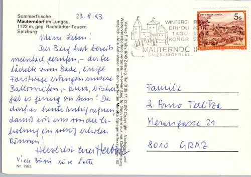 23833 - Salzburg - Mauterndorf im Lungau gegen Radstädter Tauern - gelaufen 1993