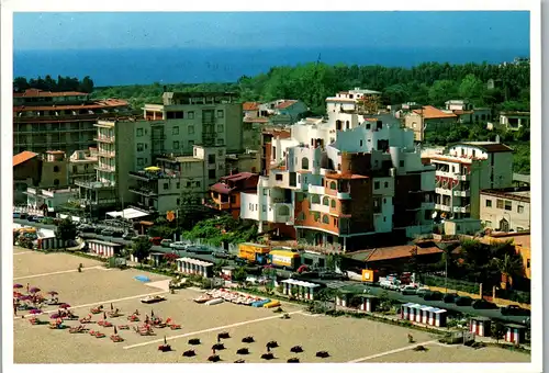 23863 - Italien - Giardini Naxos , Veduta aerea della spiaggia , Strand - gelaufen
