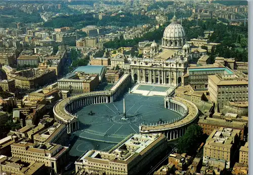 23864 - Italien - Rom , Piazza S. Pietro , Petersplatz - gelaufen