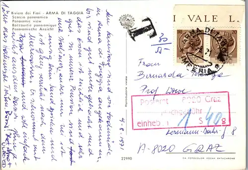 23935 - Italien - Arma di Taggia , Riviera die Fiori , Scorcio panoramico - gelaufen 1971