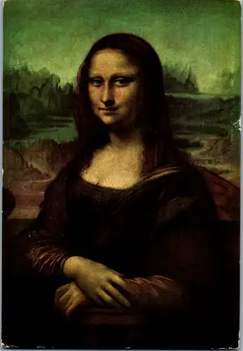 23955 - Künstlerkarte - Leonardo da Vinci , Mona Lisa , Musee du Louvre - gelaufen