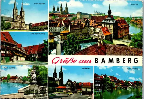 23965 - Deutschland - Bamberg , Michaelsberg , Alte Hofhaltung , Klein Venedig , Domplatz , Mehrbildkarte - gelaufen 1967