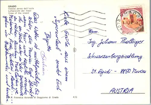 23992 - Italien - Grado , Veduta aerea dell'isola - gelaufen 1982