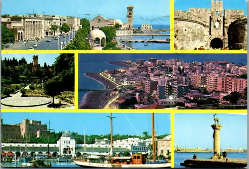 24014 - Griechenland - Rhodes , Rodos , Mehrbildkarte - gelaufen 1984