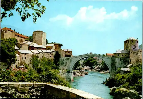24029 - Bosnien Herzegovina - Mostar , Stari Most , Brücke - gelaufen 1981
