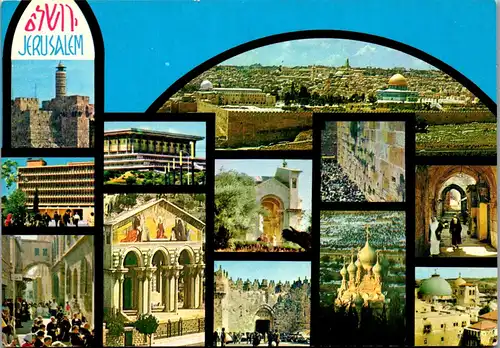 24039 - Israel - Jerusalem , Mehrbildkarte - gelaufen