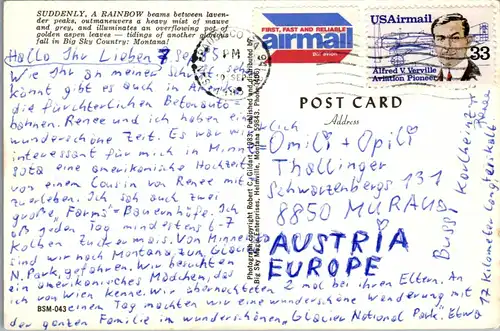 24046 - USA - Montana , Rainbow - gelaufen 1985
