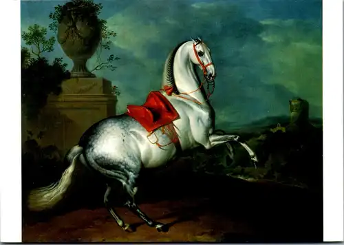 24063 - Künstlerkarte - Johann Georg von Hamilton , Nepul Apfelschimmel im Galopp - gelaufen 1998