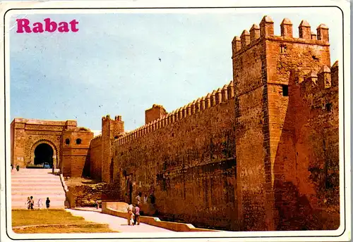 24067 - Marokko - Rabat , Remparts casbah des Oudais - gelaufen 1992