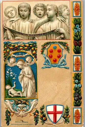 24075 - Künstlerkarte - Firenze , Luca della Robbia , Adorazione e Cantoria , Relief - gelaufen