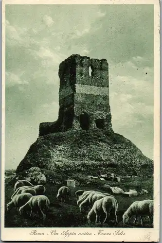 24076 - Italien - Rom , Roma , Via Appia antica , Torre Selce - gelaufen 1914