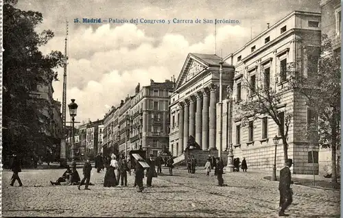 24093 - Spanien - Madrid , Palacio del Congreso y Carrera de San Jeronimo - nicht gelaufen