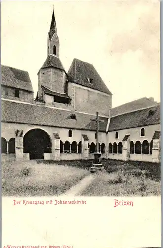 24106 - Italien - Brixen , Bressanone , Der Kreuzgang mit Johanneskirche - nicht gelaufen