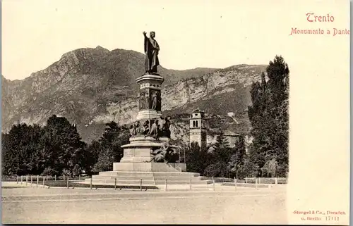 24123 - Italien - Trento , Monumento a Dante - nicht gelaufen