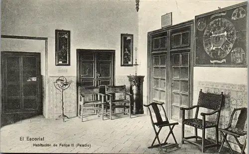 24184 - Spanien - El Escorial , Habitacion de Felipe II , Palacio - nicht gelaufen