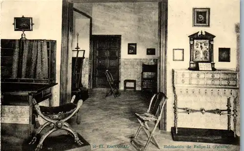 24185 - Spanien - El Escorial , Habitacion de Felipe II , Palacio - nicht gelaufen