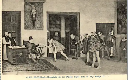 24189 - Spanien - El Escorial , Embajada de los Paises Bajos ante el Rey Felipe II - nicht gelaufen