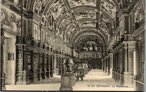 24191 - Spanien - El Escorial , La Bibliotheca - nicht gelaufen