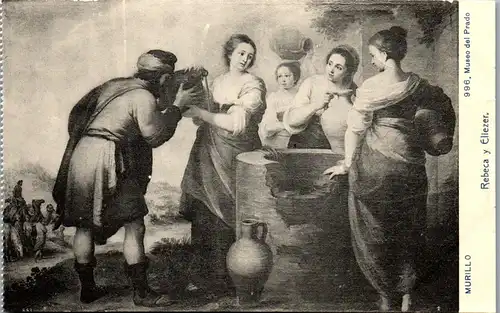 24225 - Künstlerkarte - Murillo , Rebeca y Eliezer , Museo del Prado - nicht gelaufen