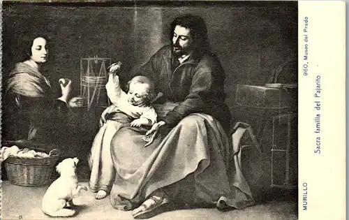 24227 - Künstlerkarte - Murillo , Sacra familia del Pajarito , Museo del Prado - nicht gelaufen