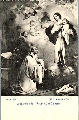 24229 - Künstlerkarte - Murillo , La aparicion de la Virgen a San Bernardo , Museo del Prado - nicht gelaufen