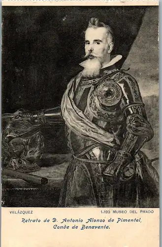 24249 - Künstlerkarte - Velazquez , Retrato de D. Antonio Alonso de Pimentel , Conde de Benavente , Museo del Prado - nicht gelaufen