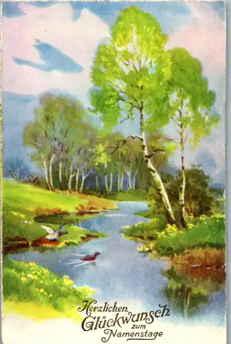 24258 - Glückwunsch - Herzlichen Glückwunsch zum Namenstage  - gelaufen 1920