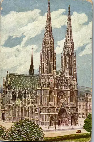 24260 - Künstlerkarte - Wien , Votivkirche , signiert H. Ch. W. - gelaufen
