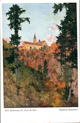 24274 - Künstlerkarte - Niederösterreich Stift Altenburg bei Horn , signiert Siegfried Stoitzner - gelaufen 1952