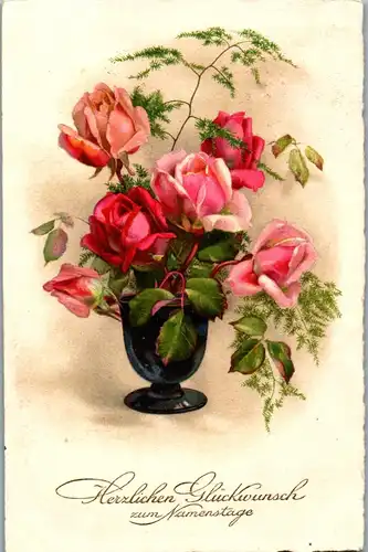 24279 - Glückwunsch - Herzlichen Glückwunsch zum Namenstage  - gelaufen 1929