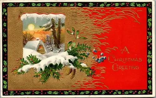 24304 - Weihnachten - A Christmas Greeting - gelaufen 1928