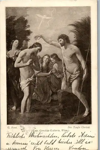 24339 - Künstlerkarte - Die Taufe Christi , G. Reni , Kaiserliche Gemälde Gallerie Wien - gelaufen 1904