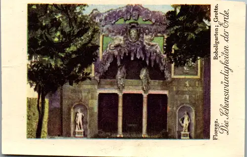 24349 - Sammelbilder - Olleschau , Serie Italien , Florenz , Boboligarten , Grotte