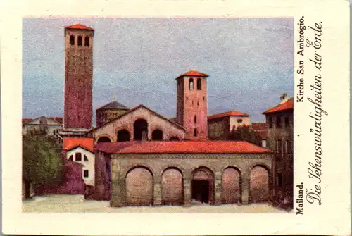 24377 - Sammelbilder - Olleschau , Serie Italien , Mailand , Kirche San Ambrogio