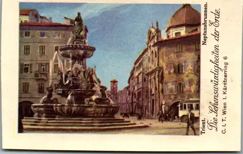 24382 - Sammelbilder - Olleschau , Serie Italien , Triest , Neptunsbrunnen