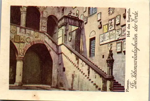 24390 - Sammelbilder - Olleschau , Serie Italien , Florenz , Hof des Bargello