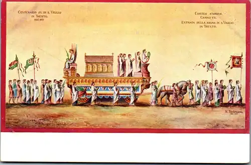 24411 - Künstlerkarte - Trento , Corteo Storico Carro VII , Entrata della Salma di S. Vigilio in Trento , N. Tommasi - nicht gelaufen